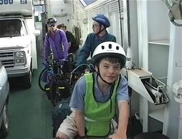 Preparing to exit the ferry at Vangsnes